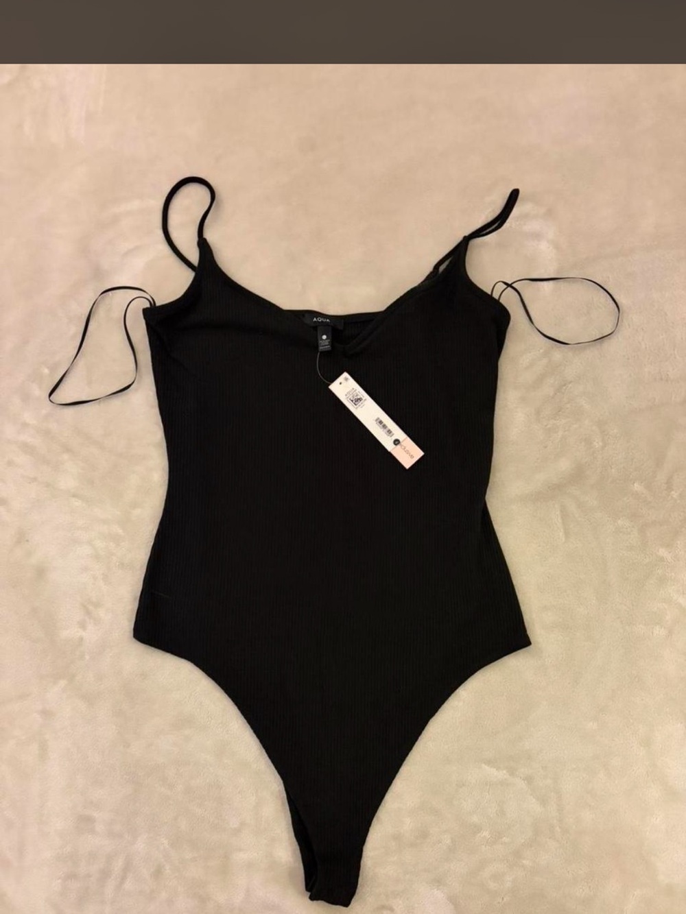 Aqua Black Ribbed Kids One-Piece Bodysuit